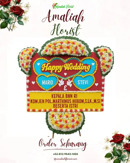 Papan Bunga Pernikahan Biduk Biduk